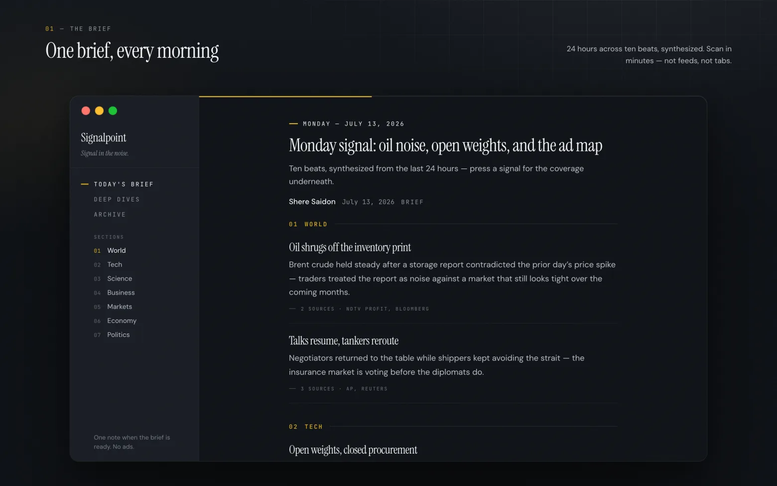 Signalpoint Daily Brief on Mac